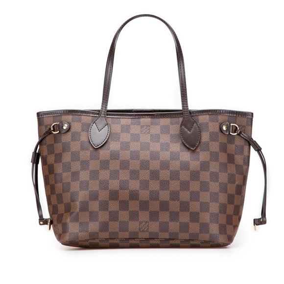 LOUIS VUITTON Brown Damier Leather Neverfull PM Tote Bag - Picture 1 of 10